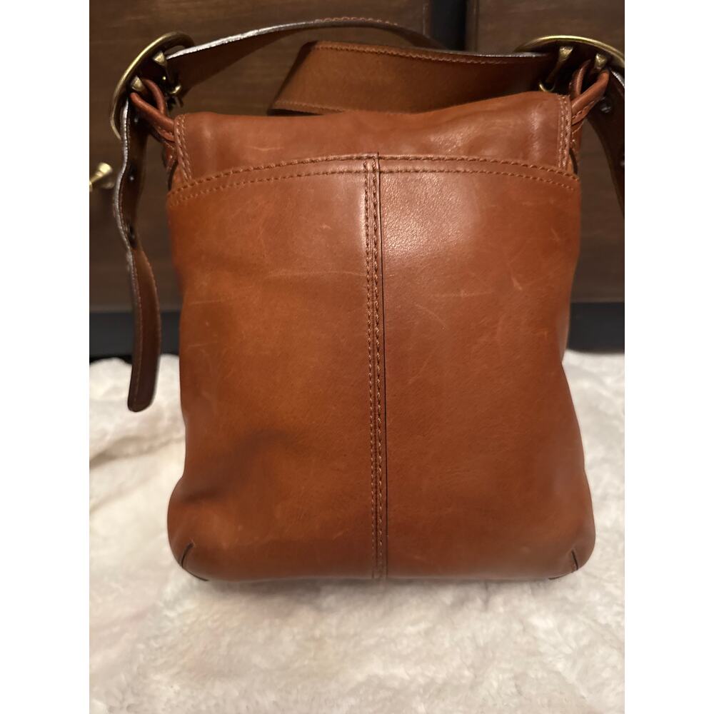 Coach Soho Bleecker Legacy Buckle Flap Bag Whiskey Distressed - Picture 4 of 14